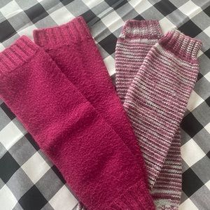 Leg Warmers Homemade One size fits most , Two pair leg warmers, hand knit EUC